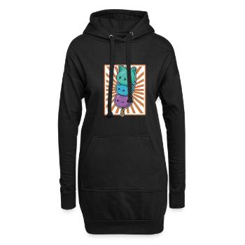 Mochi Kawaii Japan Essen Reis Eis Küche Spruch - Hoodie-Kleid - Schwarz - Vorne