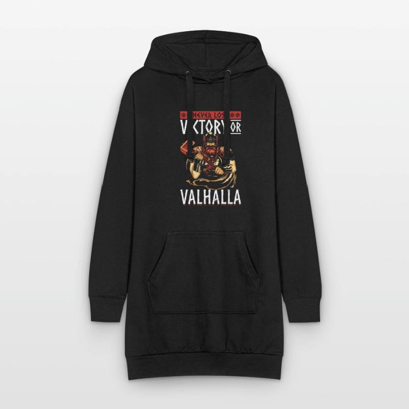Niemals Verlieren, Sieg oder Valhalla Wikinger Hoodie-Kleid