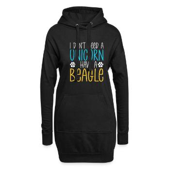 Beagle Geschenk Beagle Besitzer - Hoodie-Kleid - Schwarz - Vorne