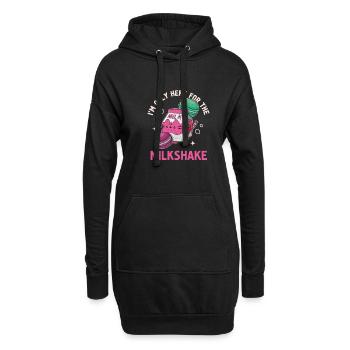 Japanisch Getränk Kawaii Milkshake Erdbeere - Hoodie-Kleid - Schwarz - Vorne