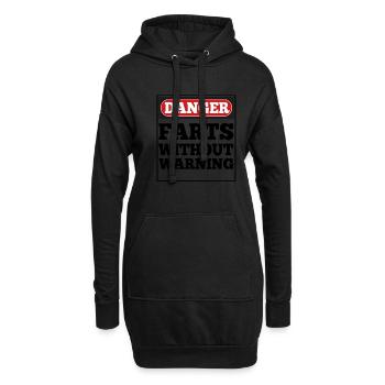 Le danger pète sans avertissement - Sweat-shirt à capuche long Femme - noir - Devant