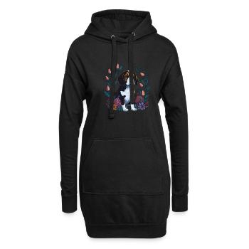 Beau chien Beagle Pâques Printemps Beagle - Sweat-shirt à capuche long Femme - noir - Devant