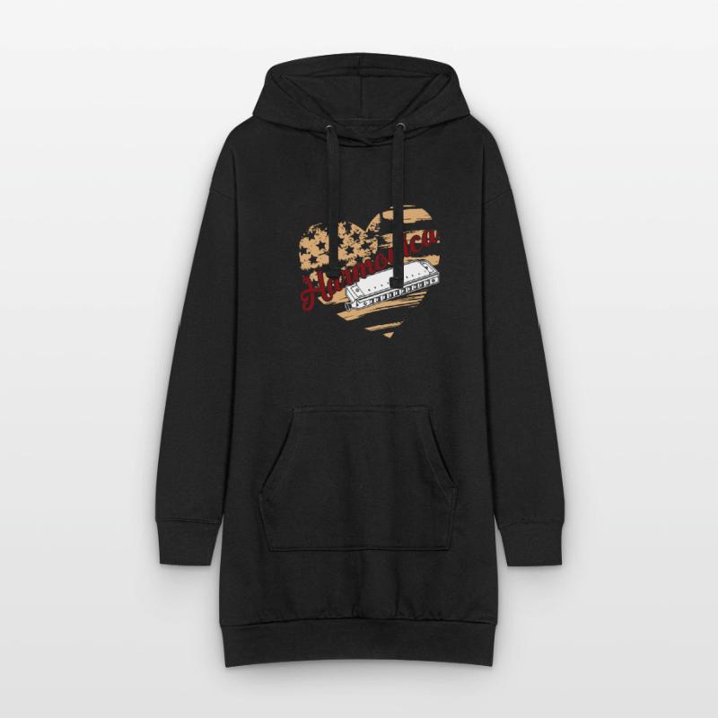 Harmonica Harmonica Flag Hoodie Dress