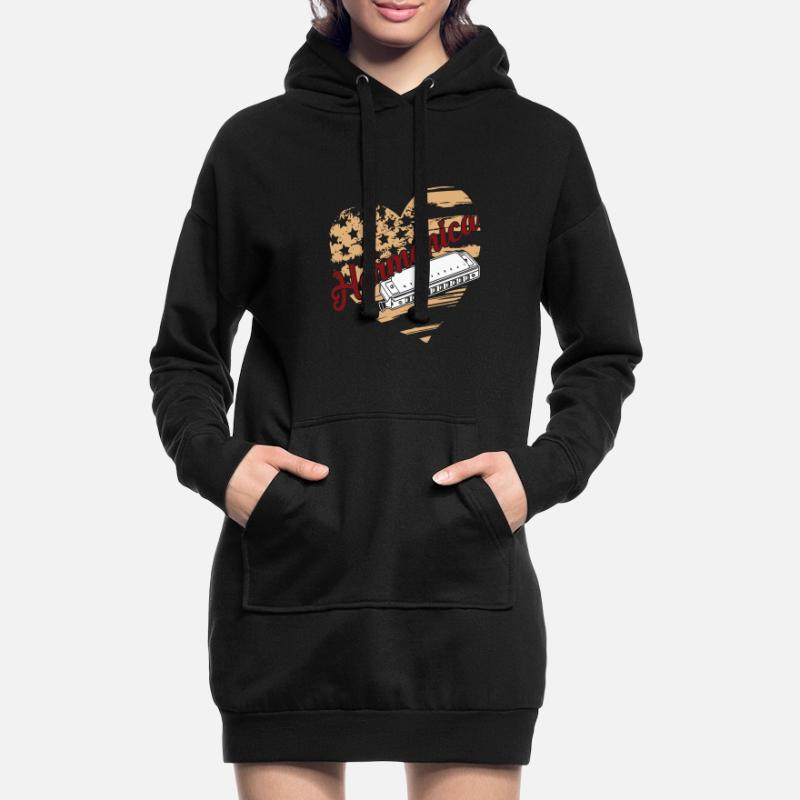 Harmonica Harmonica Flag Hoodie Dress