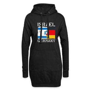 Israel Deutschland Herkunft National Flagge - Hoodie-Kleid - Schwarz - Vorne