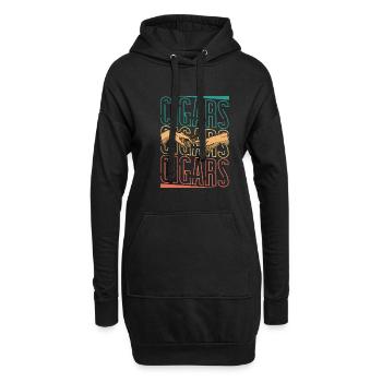 Zigarren Papa Tabak Raucher Rauchen Spruch - Hoodie-Kleid - Schwarz - Vorne