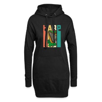 Musiker Harfenist Keltische Harfe Musikschule - Hoodie-Kleid - Schwarz - Vorne
