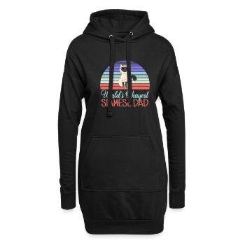 Siamesische Katze Geschenke - Hoodie-Kleid - Schwarz - Vorne