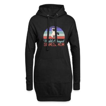 Siamesische Katze Geschenke - Hoodie-Kleid - Schwarz - Vorne