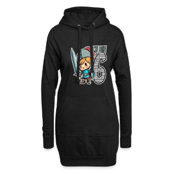 Football 6nd Birthday - I'm 6 - Kids Birthday - Hoodie-Kleid - Schwarz - Vorne