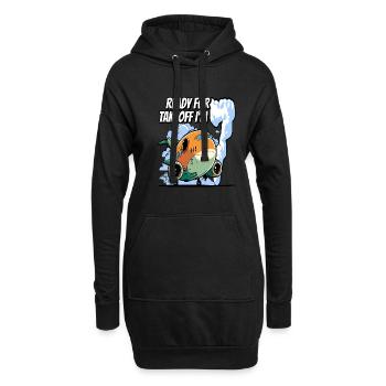 Ready for Takeoff I'm seven - 7nd Birthday Boy - Hoodie-Kleid - Schwarz - Vorne