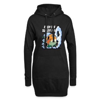Prêt pour le décollage J’ai 9 ans - 9e anniversaire - Sweat-shirt à capuche long Femme - noir - Devant