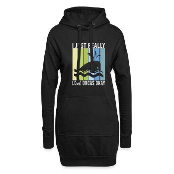 Orca Wal Geschenke - Hoodie-Kleid - Schwarz - Vorne