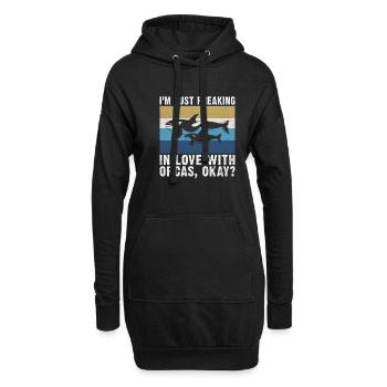 Orca Wal Geschenke - Hoodie-Kleid - Schwarz - Vorne