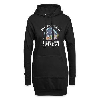 Cadeaux de baleines orques - Sweat-shirt à capuche long Femme - noir - Devant