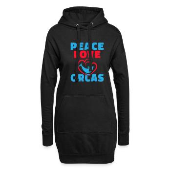 Orca Wal Geschenke - Hoodie-Kleid - Schwarz - Vorne