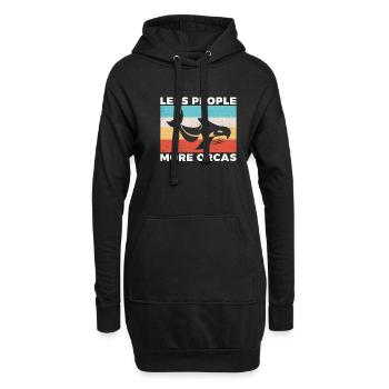 Cadeaux de baleines orques - Sweat-shirt à capuche long Femme - noir - Devant