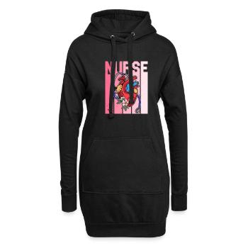 Herz Beruf Kardiologie Kardiologe Arzt Ausbildung - Hoodie-Kleid - Schwarz - Vorne