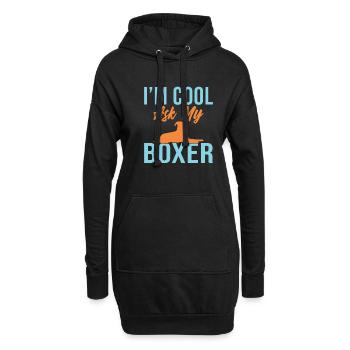 Boxer Hund Geschenke - Hoodie-Kleid - Schwarz - Vorne