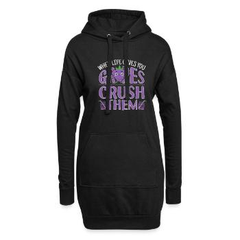 When Life Gives You Grapes Crush Them - Hoodie-Kleid - Schwarz - Vorne