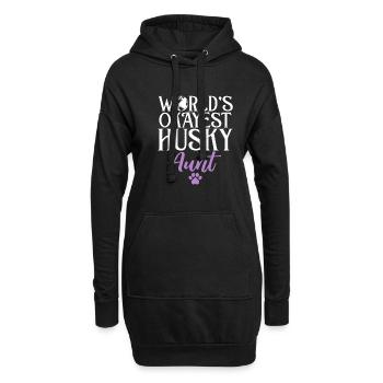 Cadeaux de chien Husky - Sweat-shirt à capuche long Femme - noir - Devant