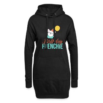 Cadeaux de bouledogue français - Sweat-shirt à capuche long Femme - noir - Devant