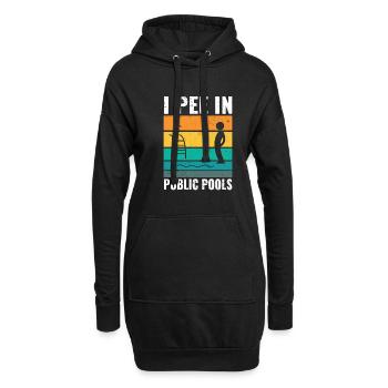 I Pee In Pools Funny Peeing In Pools Humor - Hoodie Dress - black - Front