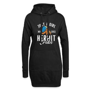 Einsiedlerkrebs-Geschenke - Hoodie-Kleid - Schwarz - Vorne