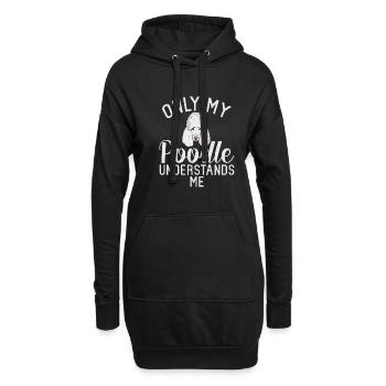 Cadeaux Caniche - Sweat-shirt à capuche long Femme - noir - Devant