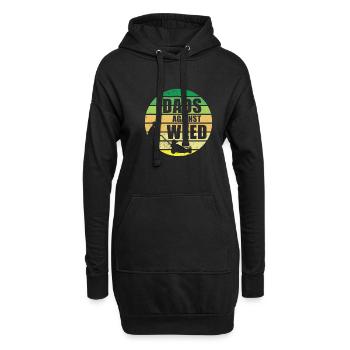 Pappas contre les mauvaises herbes Rétro Plante Papa Jardinier Pelouse - Sweat-shirt à capuche long Femme - noir - Devant