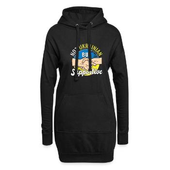Pas ukrainien mais un voyageur de campagne solidaire - Sweat-shirt à capuche long Femme - noir - Devant