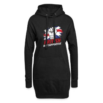 Not British But Supoortive Britain Flag Country - Hoodie-Kleid - Schwarz - Vorne