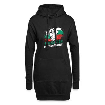 Not Bulgarian But Supportive Bulgaria Flag - Hoodie-Kleid - Schwarz - Vorne