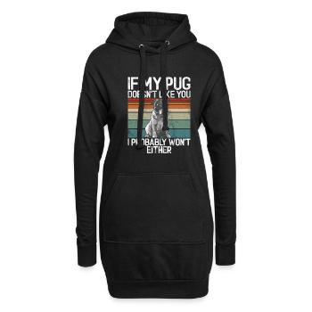 Pug Gifts for Pug Lovers - Hoodie-Kleid - Schwarz - Vorne