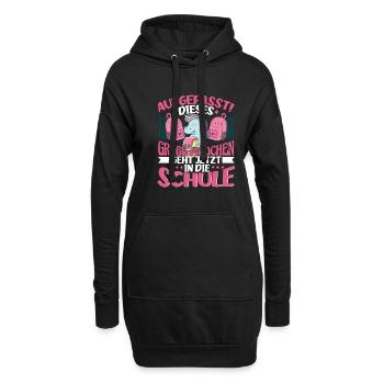 Schulanfänger Erstklässler Schulkind Mädchen - Hoodie-Kleid - Schwarz - Vorne