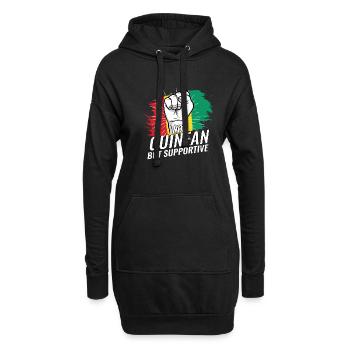 Pas guinéen mais un drapeau de la République de Guinée favorable - Sweat-shirt à capuche long Femme - noir - Devant