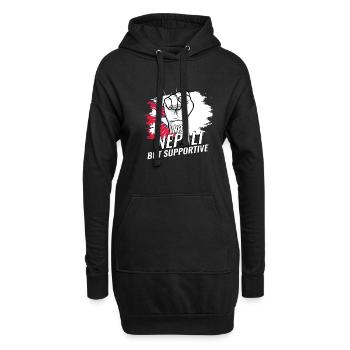 Pas népalais mais pays de drapeau du Népal favorable - Sweat-shirt à capuche long Femme - noir - Devant
