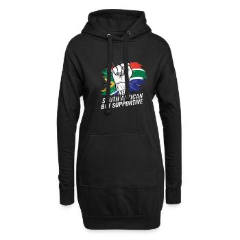 Not South African But Supportive South Africa - Hoodie-Kleid - Schwarz - Vorne