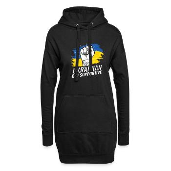 Pas ukrainien mais favorable à l’Ukraine Pays drapeau - Sweat-shirt à capuche long Femme - noir - Devant