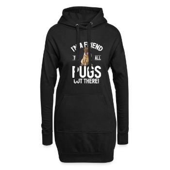 Pug Gifts for Pug Lovers - Hoodie-Kleid - Schwarz - Vorne
