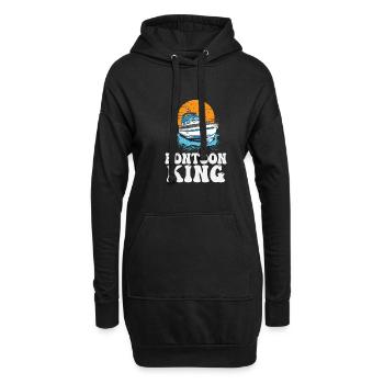 Pontoon King Father's Day Motorboating Pontooning - Hoodie-Kleid - Schwarz - Vorne