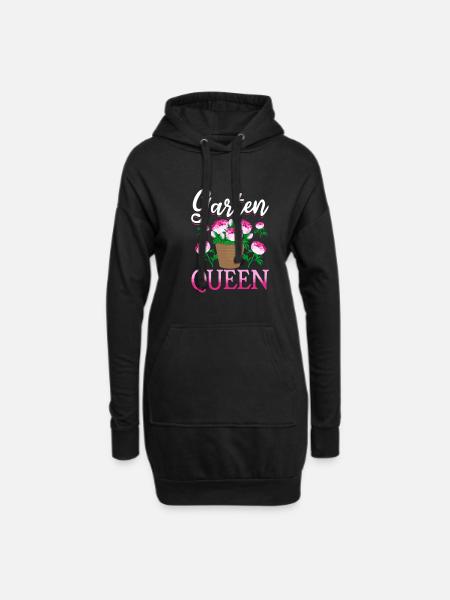 Garten Queen - Gartenliebhaberinnen - Hoodie-Kleid - Schwarz