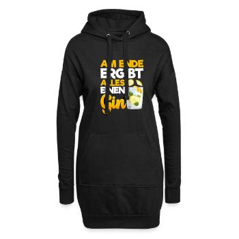 Am Ende ergibt alles ein Gin . Gin-Liebhaber - Hoodie-Kleid - Schwarz - Vorne