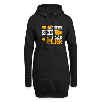 Schere, Stein, Paar, Bier - das perfekte Outfit - Hoodie-Kleid - Schwarz - Vorne