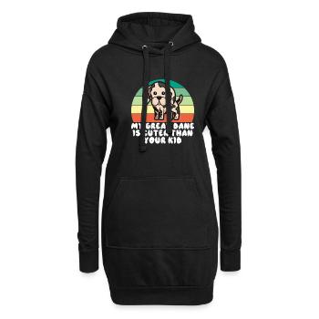 Great Dane Gifts - Hoodie-Kleid - Schwarz - Vorne