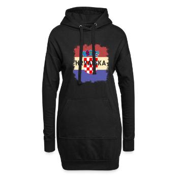 Croatie Croates Origine Lieu de naissance Drapeau - Sweat-shirt à capuche long Femme - noir - Devant