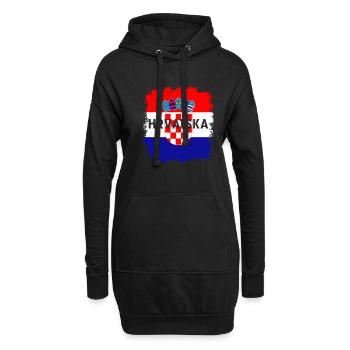 Kroatien Kroate Herkunft Geburtsort Flagge - Hoodie-Kleid - Schwarz - Vorne