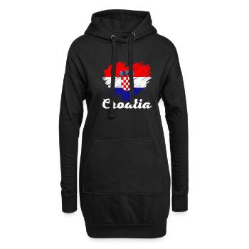 Balkan Urlaub Kroatien Zagreb Herkunft Spruch - Hoodie-Kleid - Schwarz - Vorne