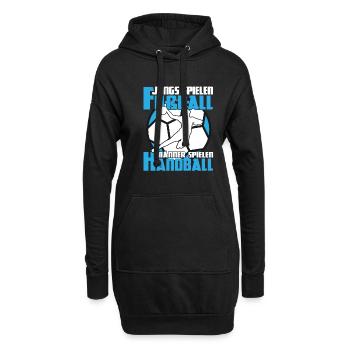 Handball Handballspieler Handballer Männer spielen - Hoodie-Kleid - Schwarz - Vorne