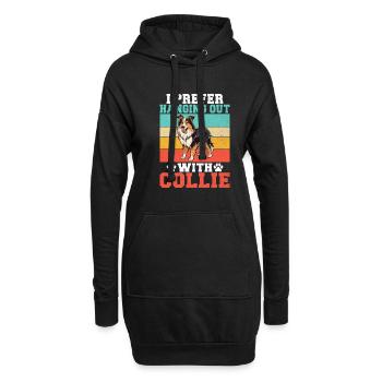 Cadeaux Collie - Sweat-shirt à capuche long Femme - noir - Devant